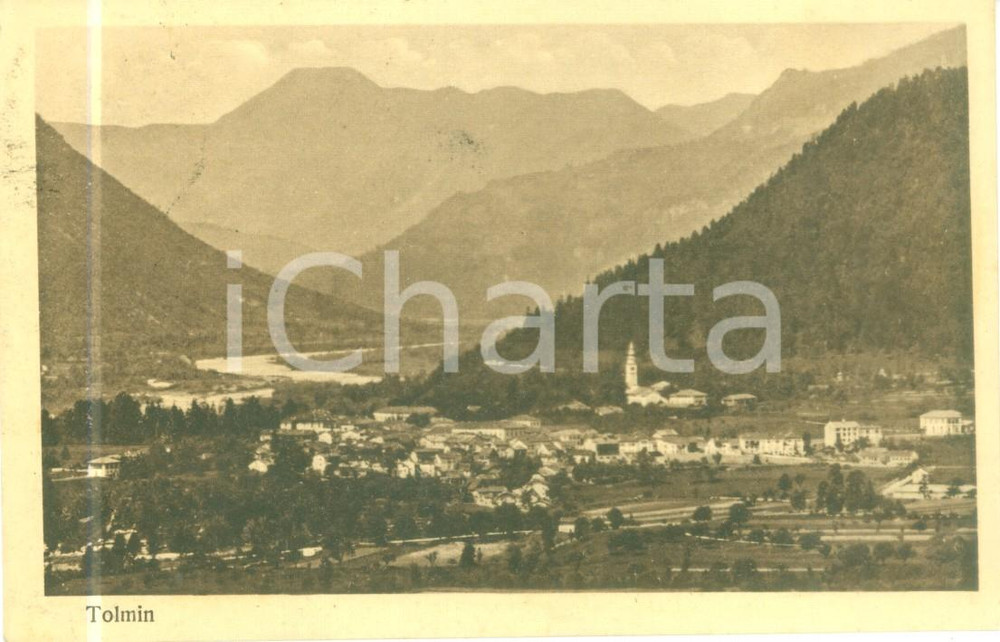 Cartolina originale da collezione 1912 TOLMINO SLOVENIA Panorama della cittÃ  nella valle Cartolina FP VG 1