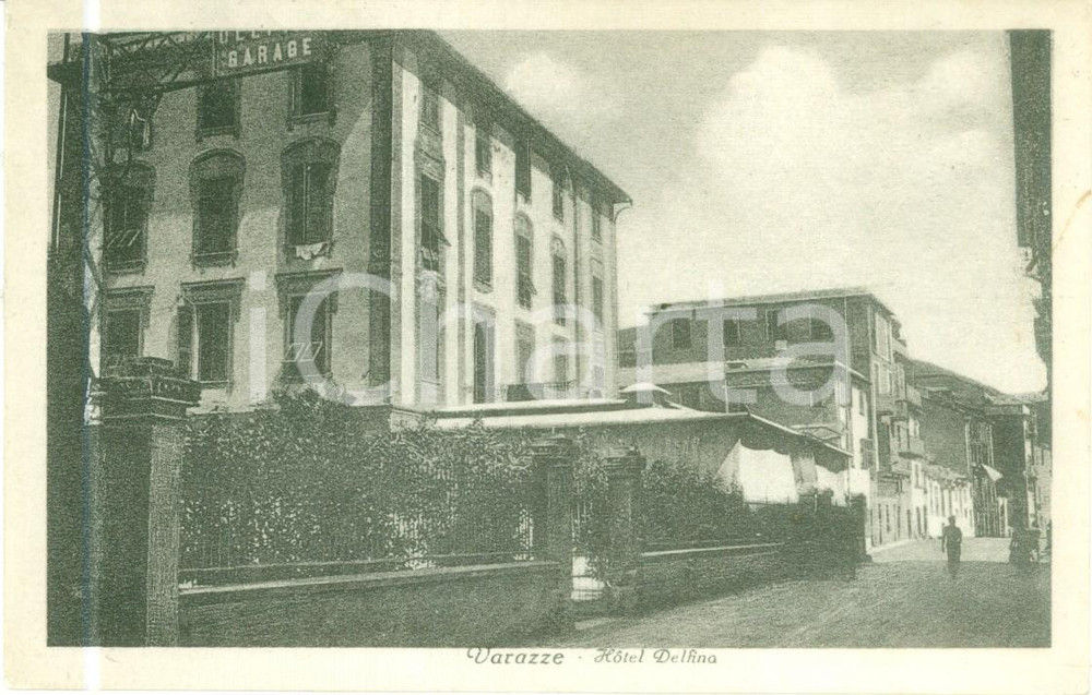Cartolina originale da collezione 1927 VARAZZE SV Hotel DELFINO Cartolina postale animata 1