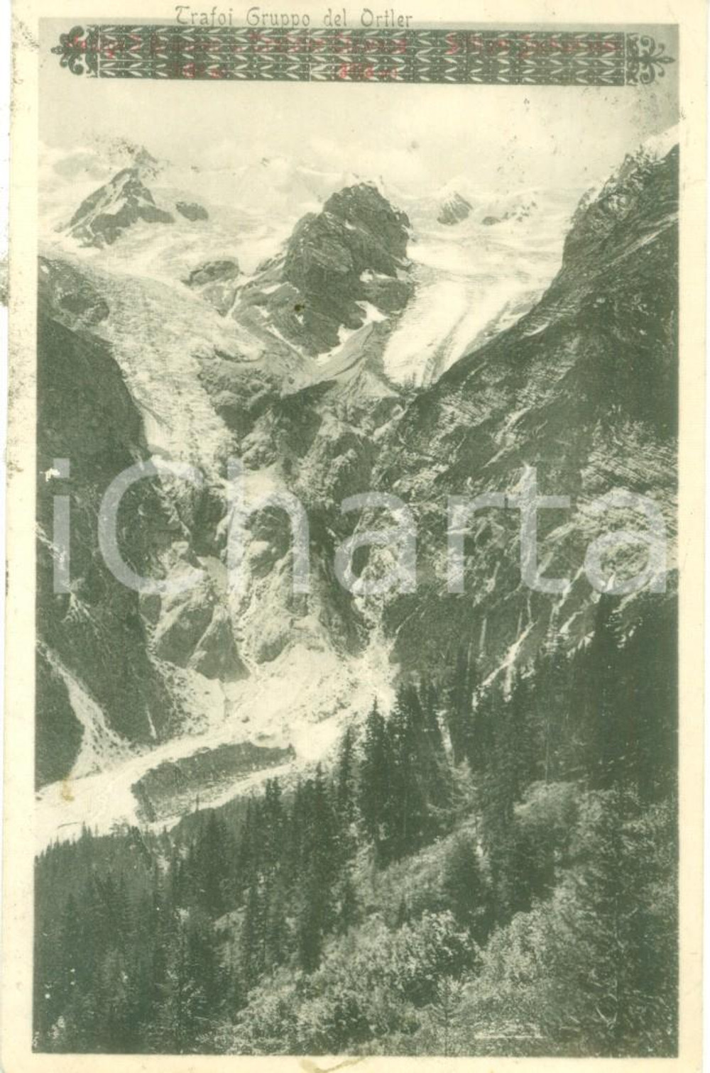 Cartolina originale da collezione 1925 STELVIO BZ Gruppo dell ORTLES a TRAFOI Cartolina postale FP VG 1