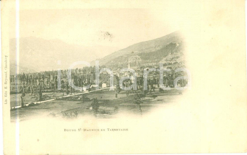 Cartolina originale da collezione 1900 ca BOURGSAINTMAURICE FRANCE Panorama del borgo Cartolina FP NV 1