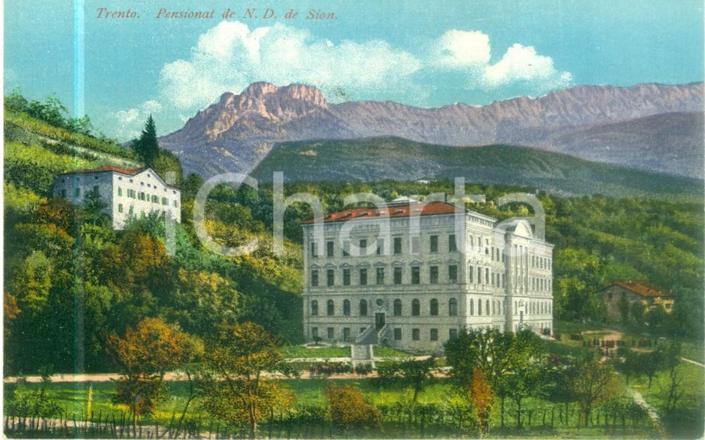 Cartolina originale da collezione 1935 ca TRENTO Pensionat de N.D. de SION Cartolina FP NV 1
