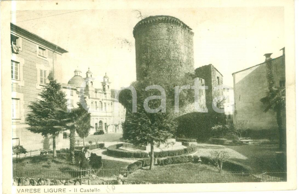 Cartolina originale da collezione 1940 VARESE LIGURE SP La torre del Castello Cartolina FP VG 1
