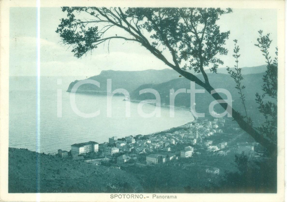 Cartolina originale da collezione 1934 SPOTORNO SV Panorama del golfo dalla collina Cartolina FG VG 1