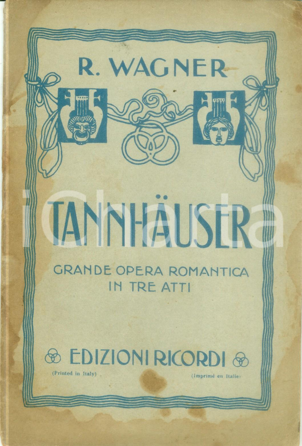 Oggetto da collezione cartaceo 1930 ca Riccardo WAGNER TannhÃ¤user Grande opera romantica Edizioni RICORDI 1