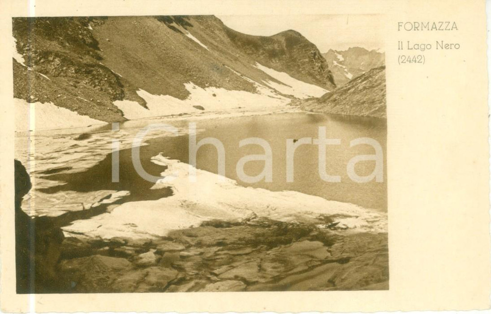 Cartolina originale da collezione 1935 ca FORMAZZA VB Veduta lago Nero Albergo Cascata del Toce Cartolina FP VG 1