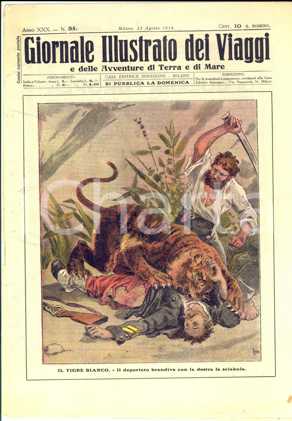 Giornale, rivista storica 1914 GIORNALE ILLUSTRATO DEI VIAGGI Demetrio GARKIN Cercatori d oro Anno XXX 35 1