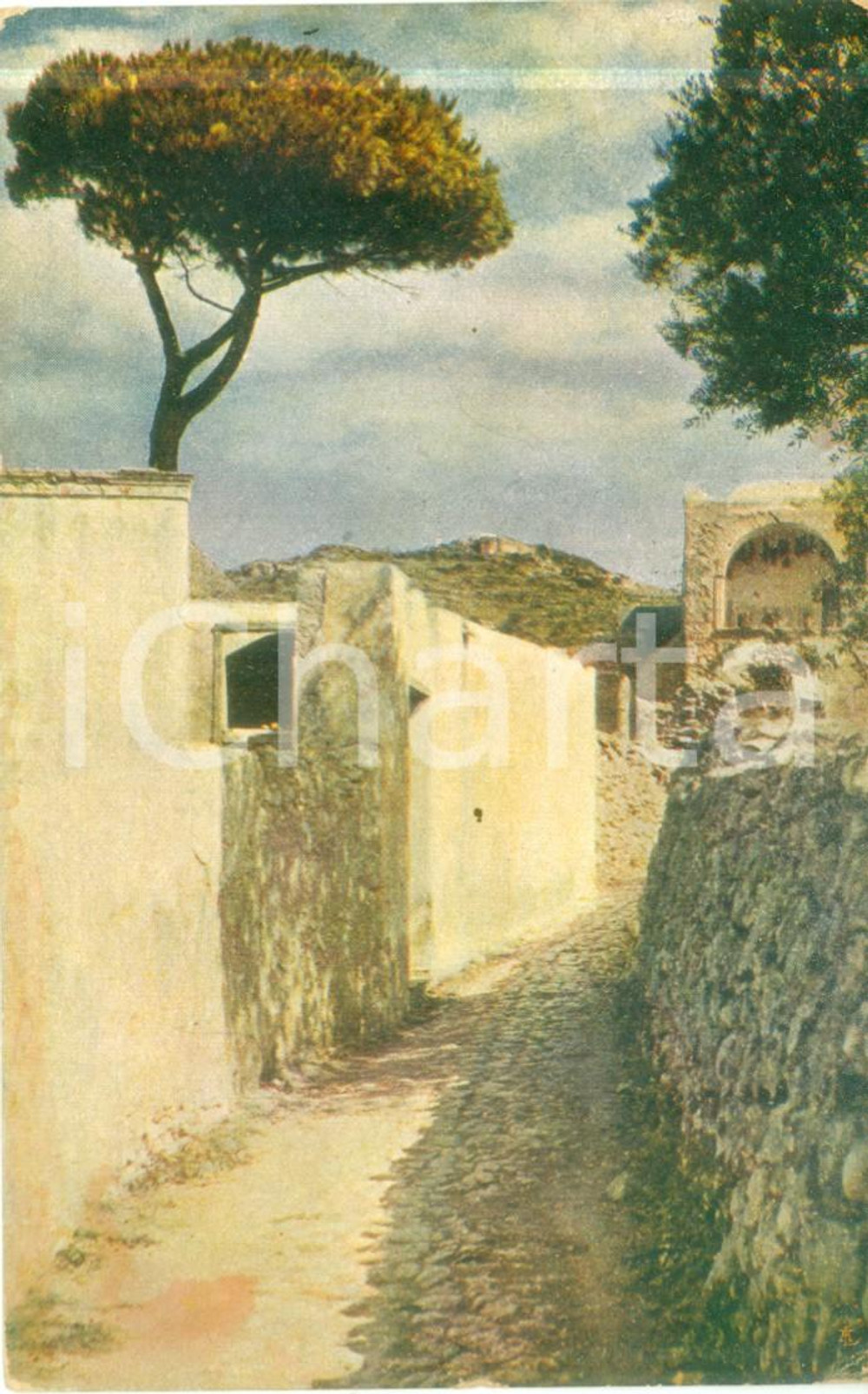 Cartolina originale da collezione 1935 ca CAPRI NA Strada che va a TIBERIO Grand Hotel QUISISANA Cartolina FP VN 1