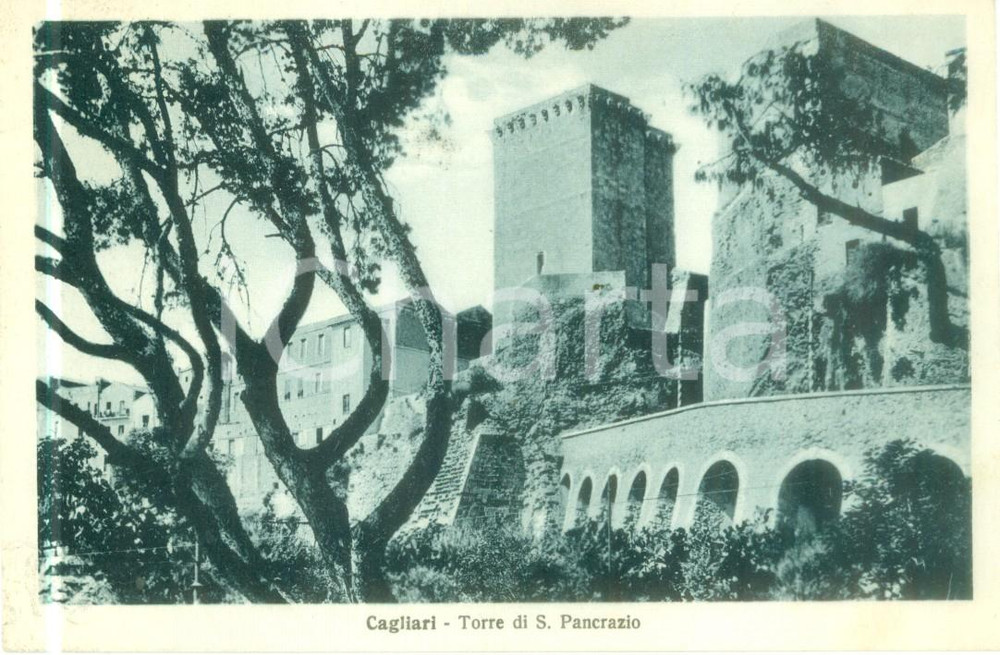 Cartolina originale da collezione 1937 CAGLIARI La Torre di SAN PANCRAZIO Cartolina postale FP VG 1