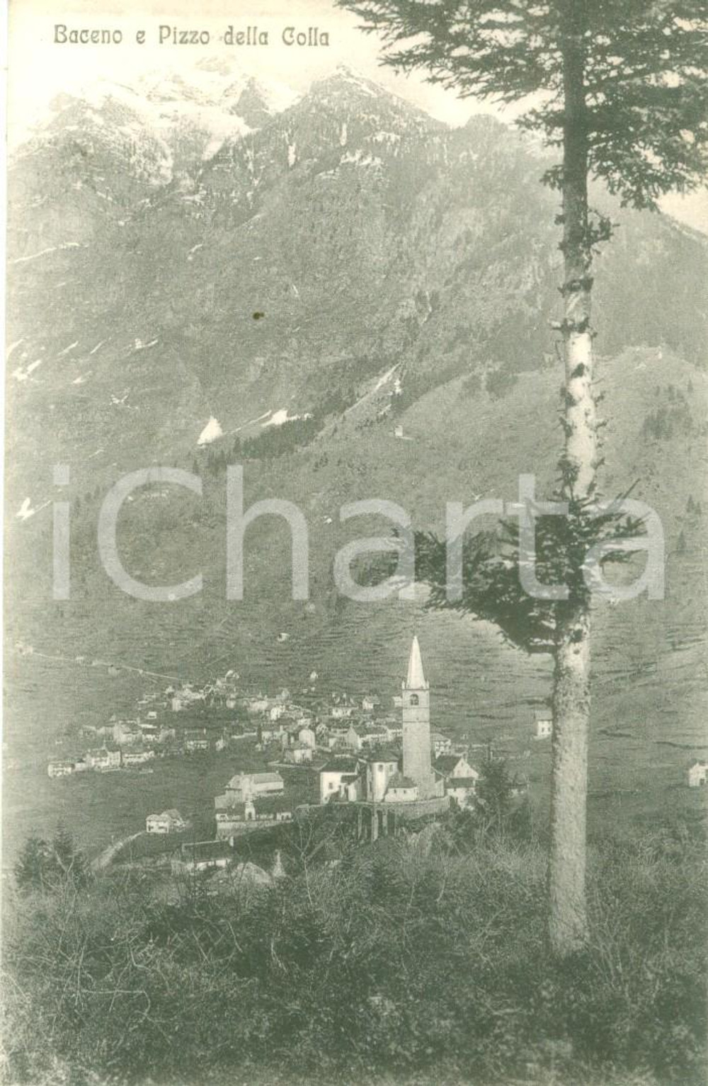 Cartolina originale da collezione 1916 BACENO VB Panorama con Pizzo della COLLA Cartolina FP VG 1