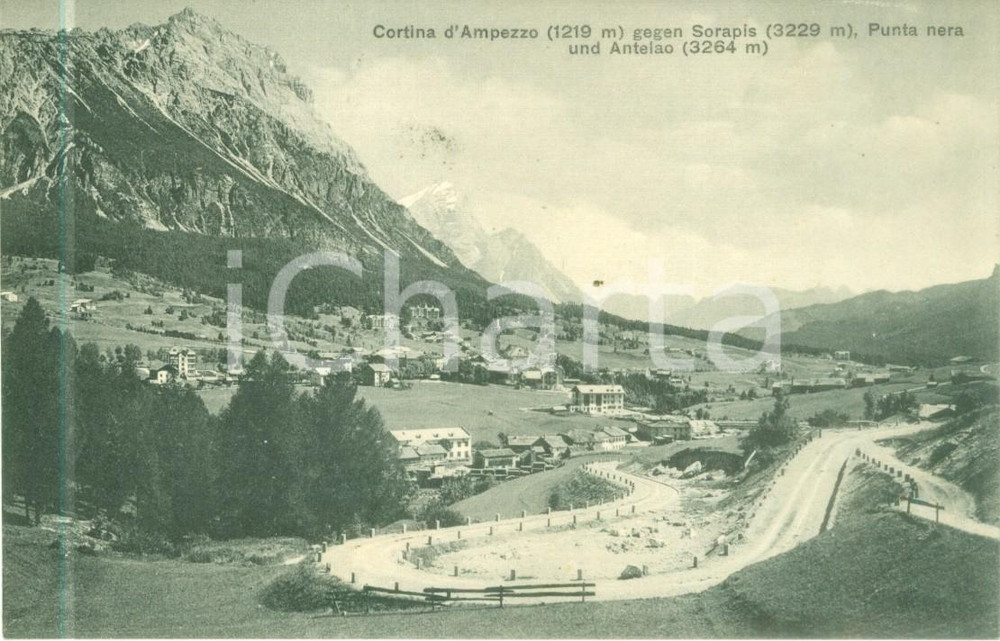 Cartolina originale da collezione 1930 ca CORTINA D AMPEZZO BL Veduta SORAPIS Punta Nera ANTELAO Cartolina FP VN 1