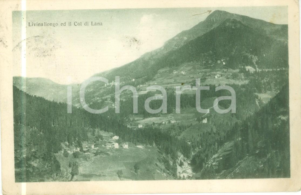 Cartolina originale da collezione 1935 ca LIVINALLONGO DEL COL DI LANA BL Panorama del paese Cartolina FP VG 1