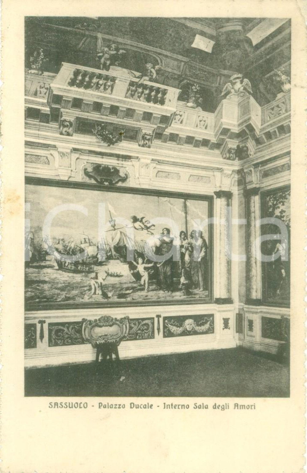 Cartolina originale da collezione 1914 SASSUOLO MO Interno Sala degli Amori a Palazzo Ducale Cartolina FP VG 1