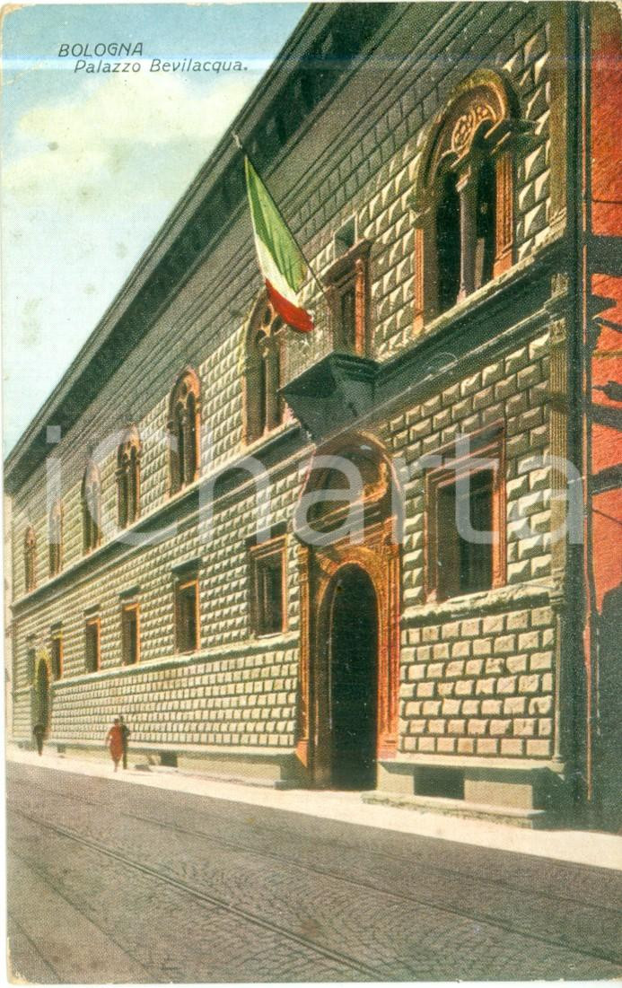 Cartolina originale da collezione 1930 BOLOGNA Scorcio di Palazzo BEVILACQUA Cartolina ILLUSTRATA FP VG 1