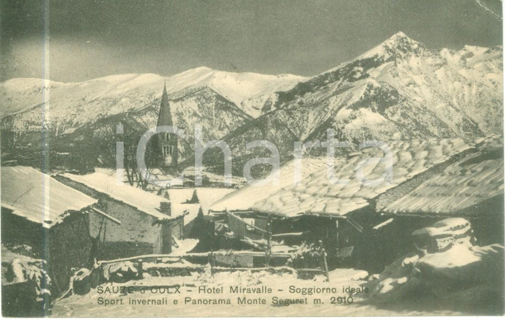 Cartolina originale da collezione 1930 ca SAUZE D OULX TO veduta dell Hotel MIRAVALLE Cartolina FP NV 1