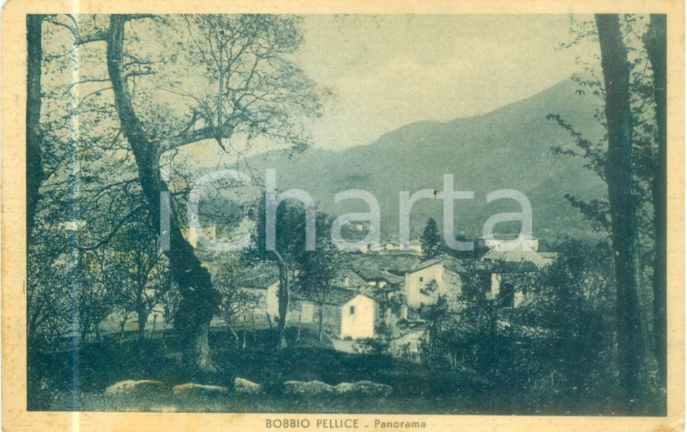 Cartolina originale da collezione 1942 BOBBIO PELLICE TO Panorama del paese Cartolina FP VG 1