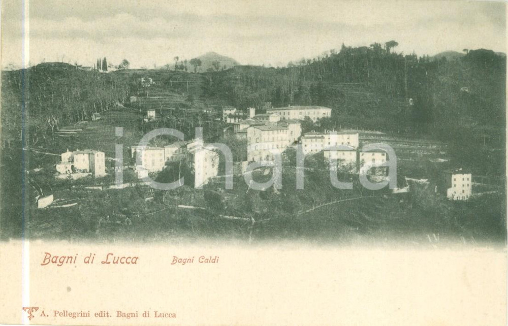 Cartolina originale da collezione 1900 BAGNI DI LUCCA Panorama del villaggio di BAGNI CALDI Cartolina FP NV 1
