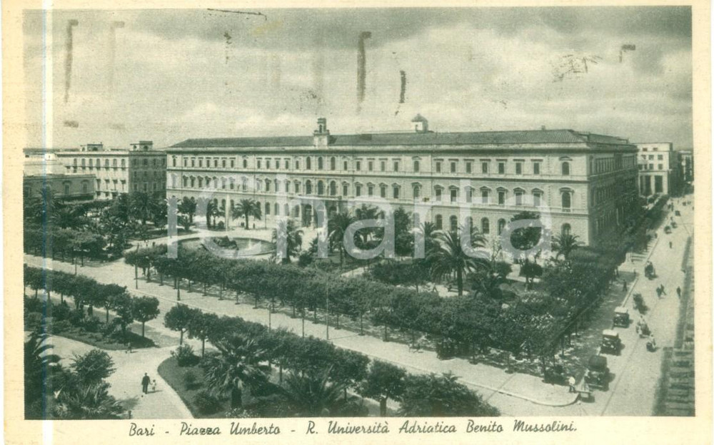 Cartolina originale da collezione 1940 BARI Regia UniversitÃ  Adriatica Benito MUSSOLINI Cartolina FP VG 1