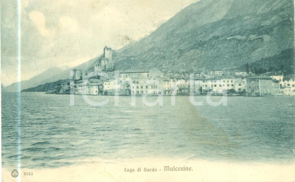 Cartolina originale da collezione 1930 ca MALCESINE VR Panorama dal lago di GARDA Cartolina FP VG 1