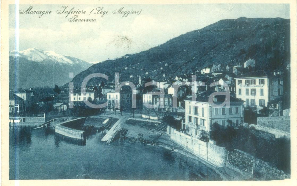 Cartolina originale da collezione 1935 ca  MACCAGNO INFERIORE VA Panorama con Lago Maggiore Cartolina FP VG 1
