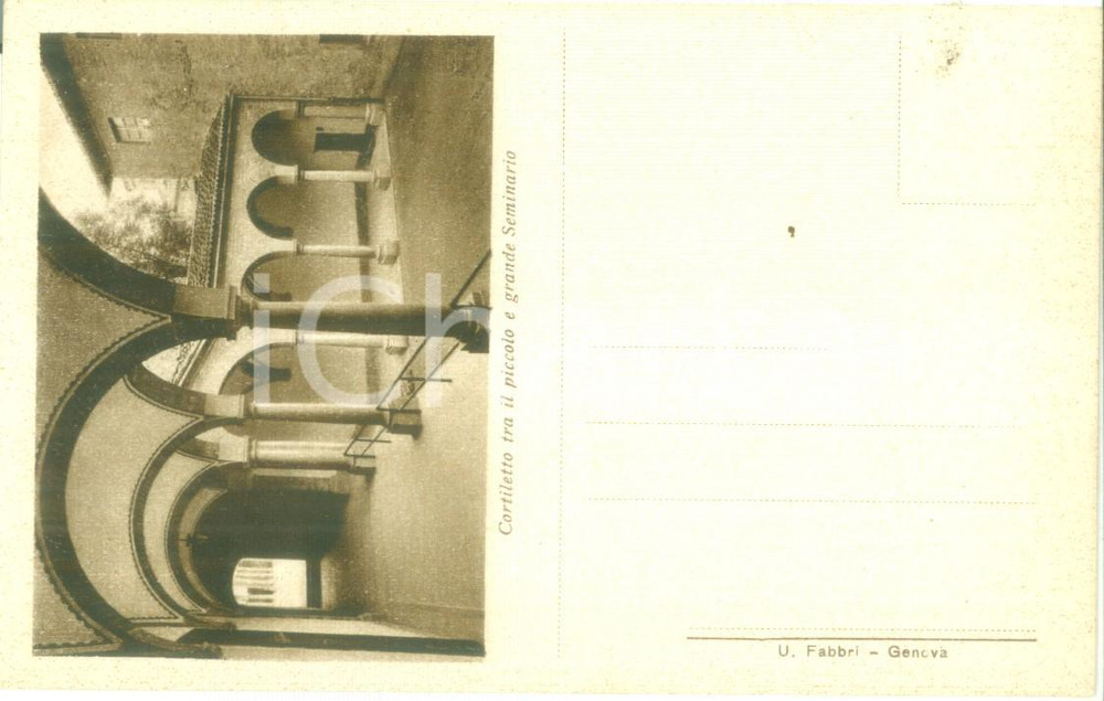 Cartolina originale da collezione 1910 ca ALESSANDRIA Seminario Vescovile Cortiletto interno Cartolina FP NV 1