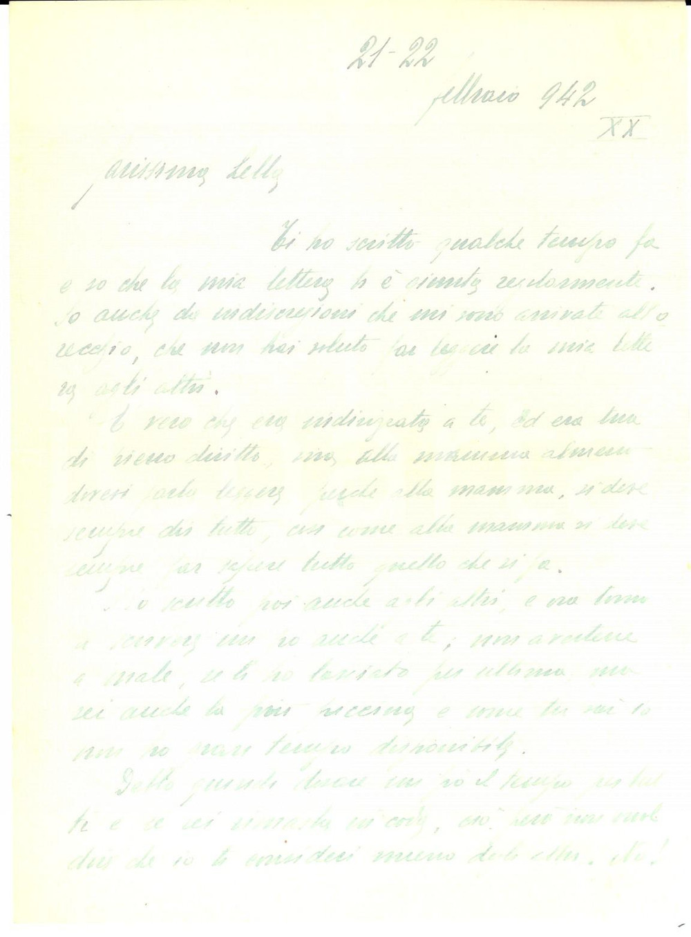 Documento originale, autentico Febbraio 1942 ZONA DI GUERRA Lettera conte Edmondo ZANCHI alla figlia Lella 1
