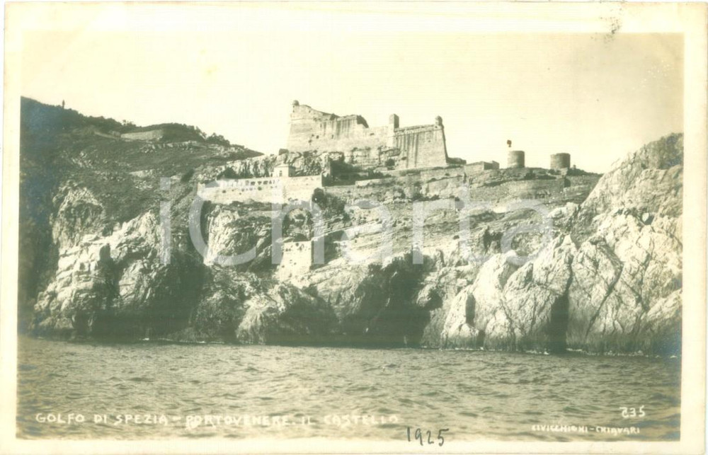Cartolina originale da collezione 1925 PORTO VENERE SP Panorama del Castello sul Golfo Cartolina FP NV 1
