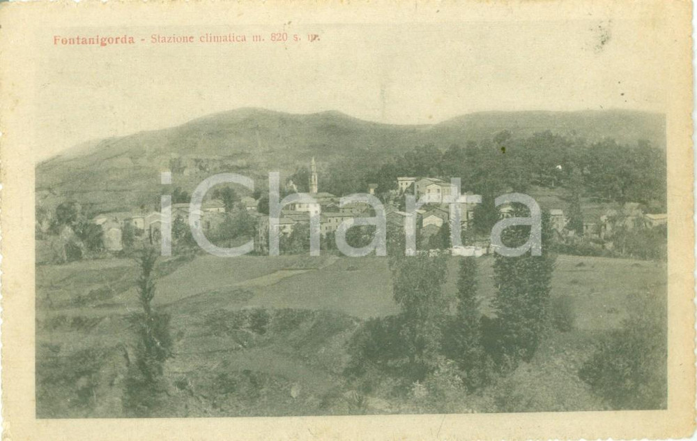 Cartolina originale da collezione 1921 FONTANIGORDA GE Panorama della Stazione climatica Cartolina FP VG 1
