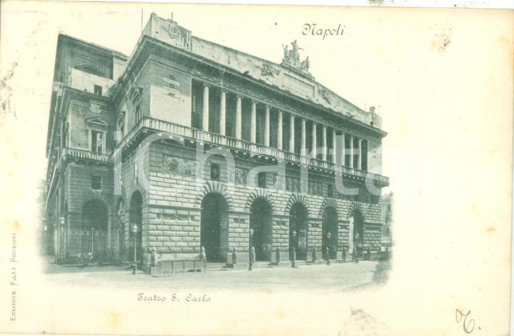 Cartolina originale da collezione 1900 ca NAPOLI Facciata del Teatro SAN CARLO Cartolina FP VG 1