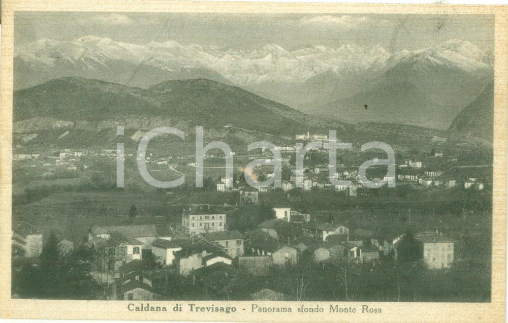Cartolina originale da collezione 1942 COCQUIOTREVISAGO VA Panorama di CALDANA con Monte Rosa Cartolina FP VG 1
