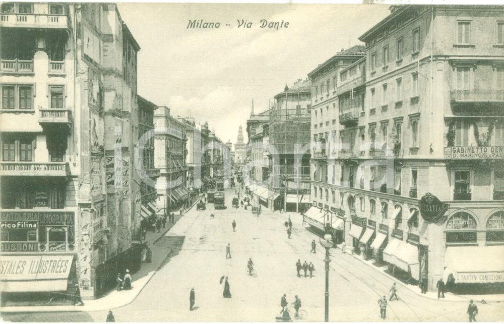Cartolina originale da collezione 1925 ca MILANO Cartoleria Litografia GUSSONI in Via DANTE Cartolina FP NV 1