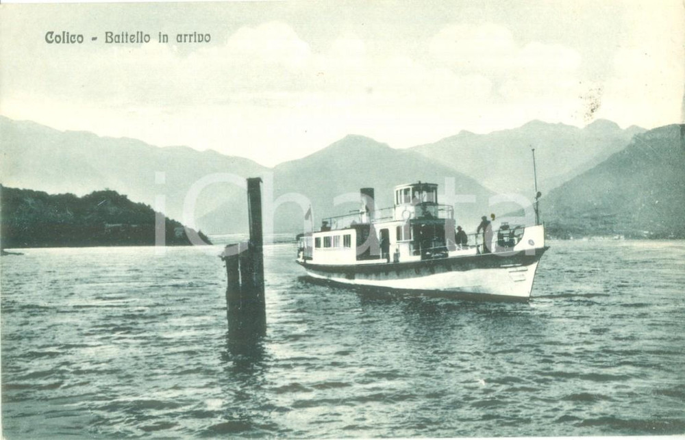 Cartolina originale da collezione 1937 COLICO LC Battello in arrivo sul lago Cartolina FP NV 1