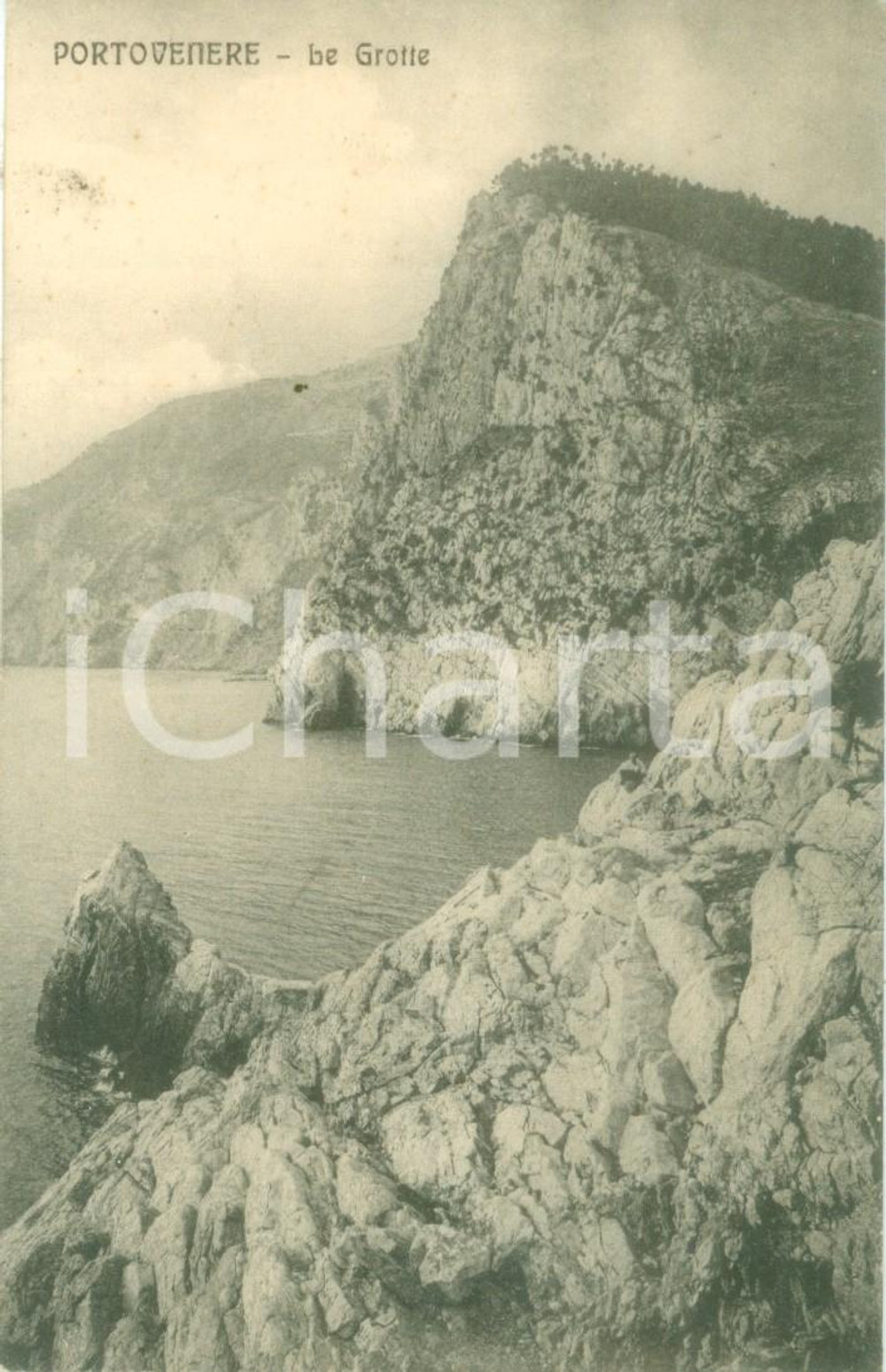 Cartolina originale da collezione 1930 ca PORTO VENERE SP Il golfo e le Grotte Cartolina FP NV 1