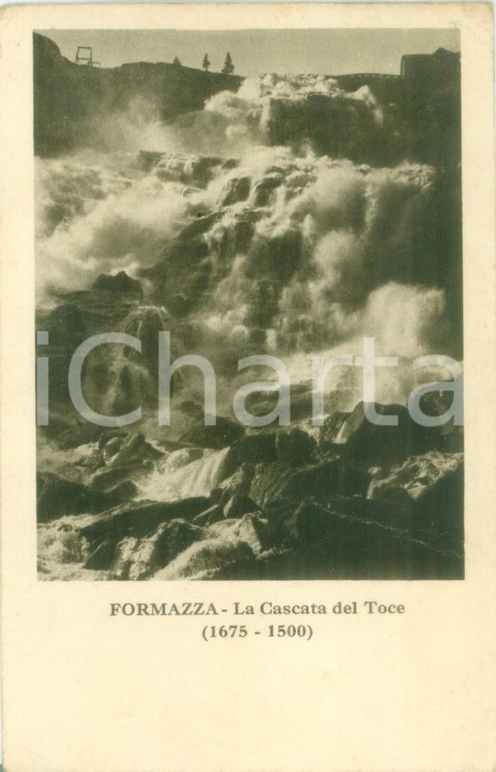 Cartolina originale da collezione 1930 FORMAZZA VB La Cascata del TOCE Cartolina FP VG DANNEGGIATA 1