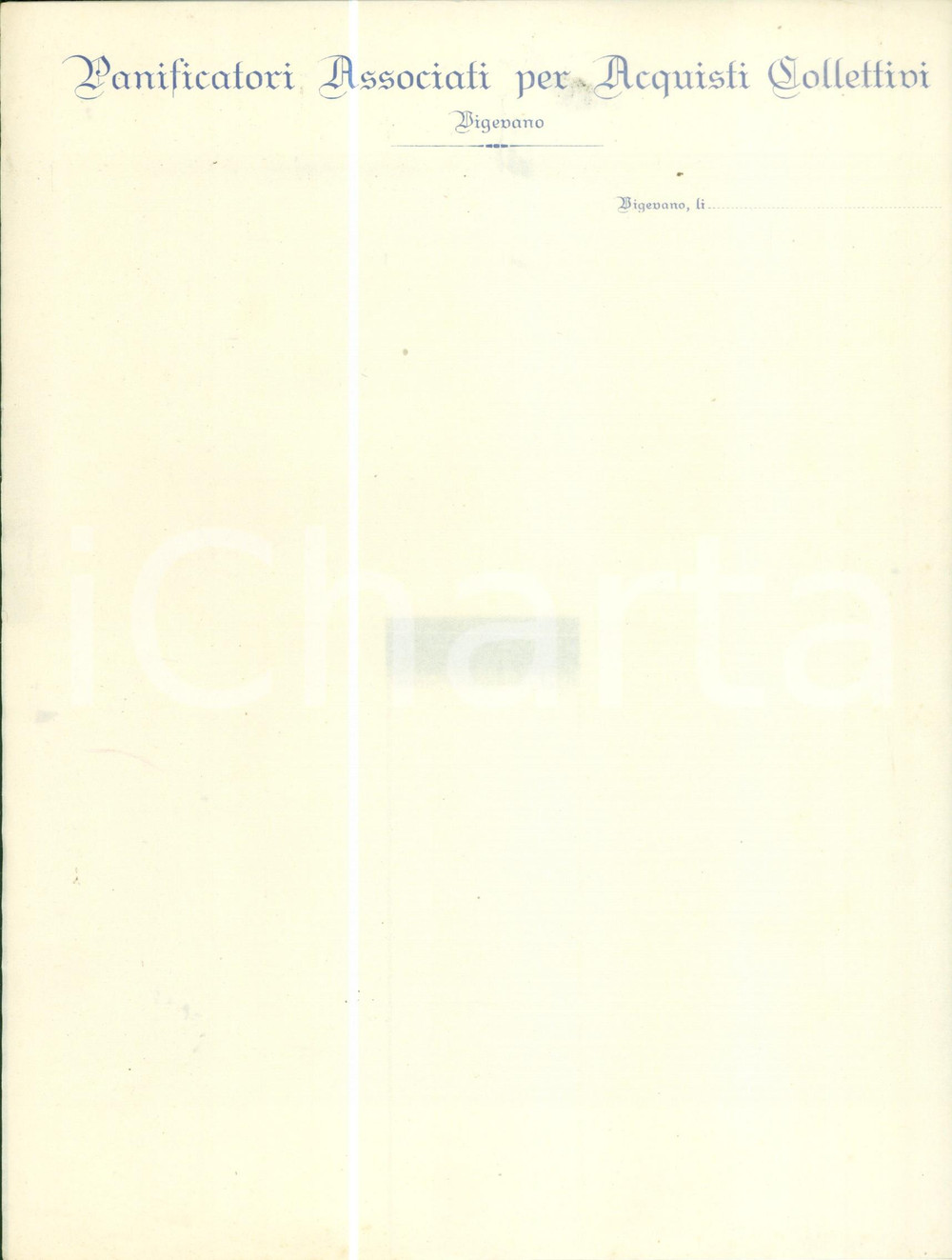 Documento originale, autentico 1945 ca VIGEVANO PV Panificatori Associati Acquisti Collettivi Carta intestata 1