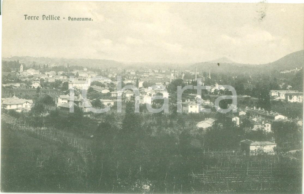 Cartolina originale da collezione 1935 ca TORRE PELLICE TO Panorama dalle colline Cartolina FP NV 1