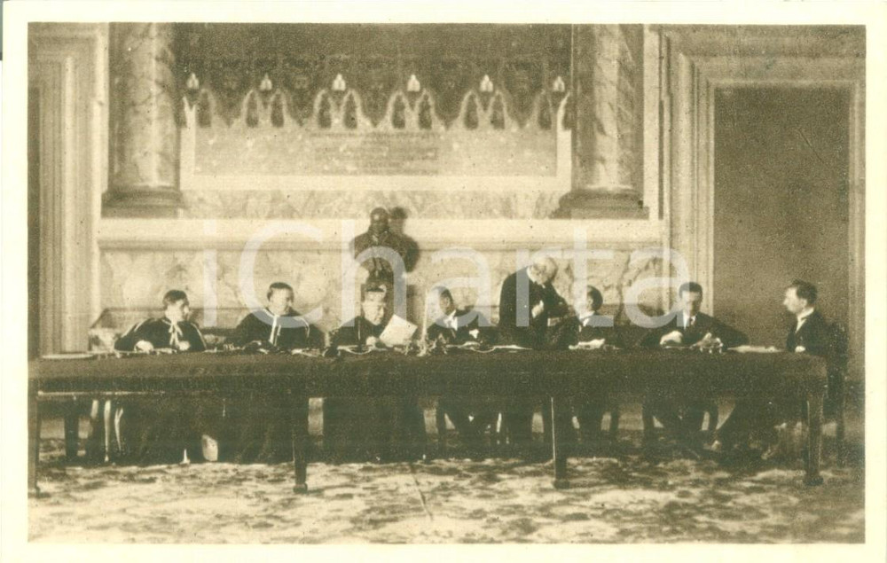 Cartolina originale da collezione 1929 CONCILIAZIONE SANTA SEDE Scambio credenziali Cartolina celebrativa FP NV 1