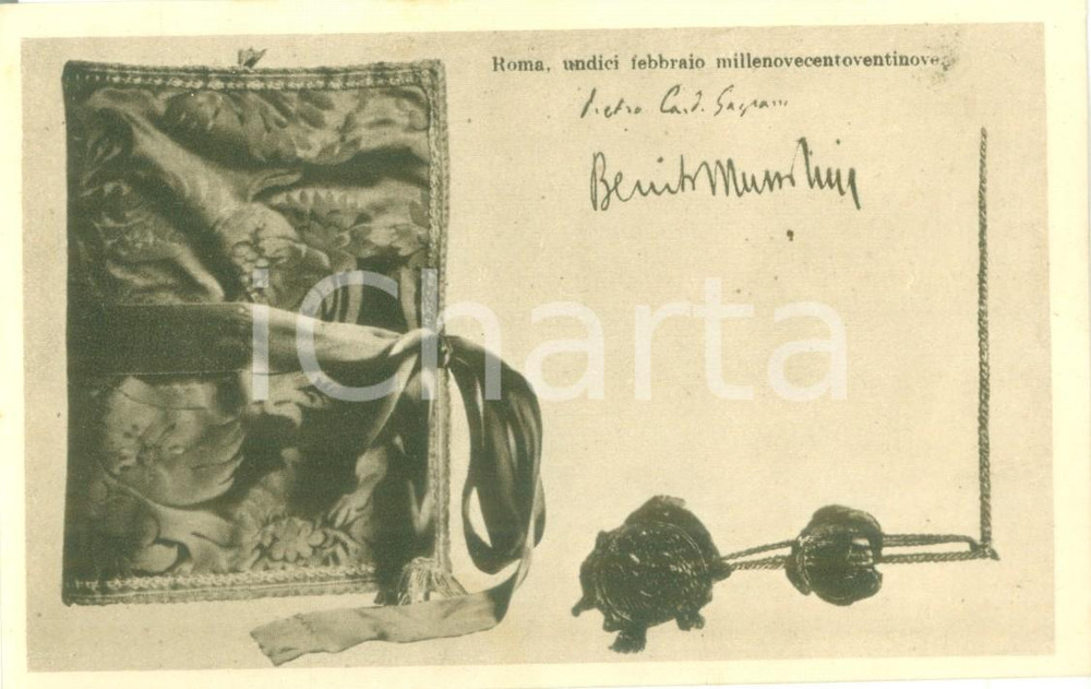 Cartolina originale da collezione 1929 CONCILIAZIONE SANTA SEDE Custodia del Trattato Cartolina celebrativa FP NV 1