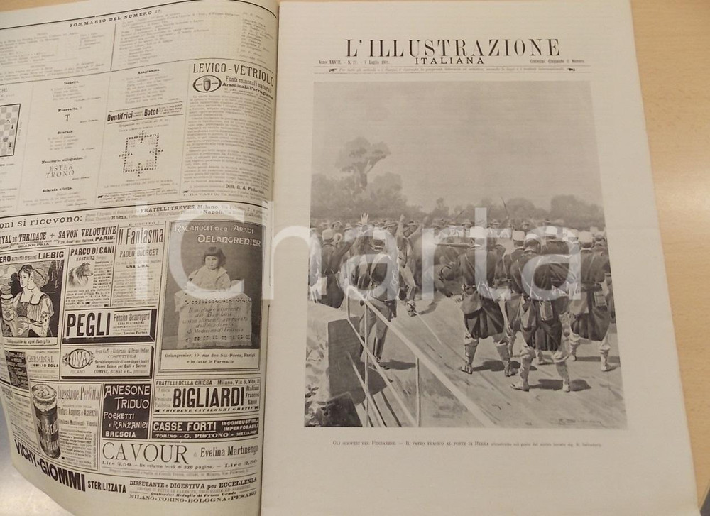 Giornale, rivista storica 1901 L ILLUSTRAZIONE ITALIANA Eccidio Ponte ALBERSANO Sovracoperta n. 27 1