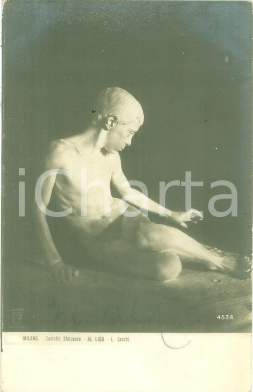 Cartolina originale da collezione 1905 MILANO CASTELLO SFORZESCO Al lido di Luigi SECCHI Cartolina FP NV 1