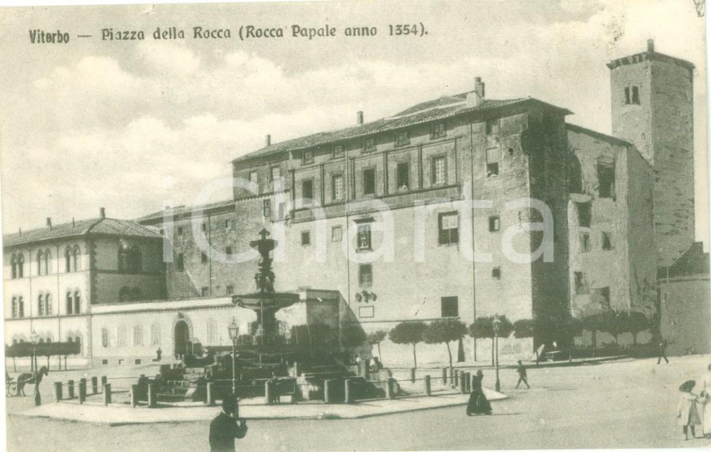Cartolina originale da collezione 1925 VITERBO Piazza della Rocca Rocca Papale Cartolina FP VG 1