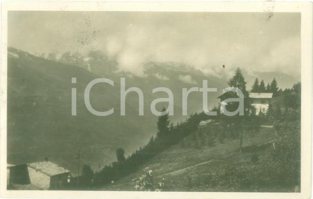 Cartolina originale da collezione 1933 TREVISIO SO Nuvole sui monti a PRASOMASO Cartolina FP VG 1