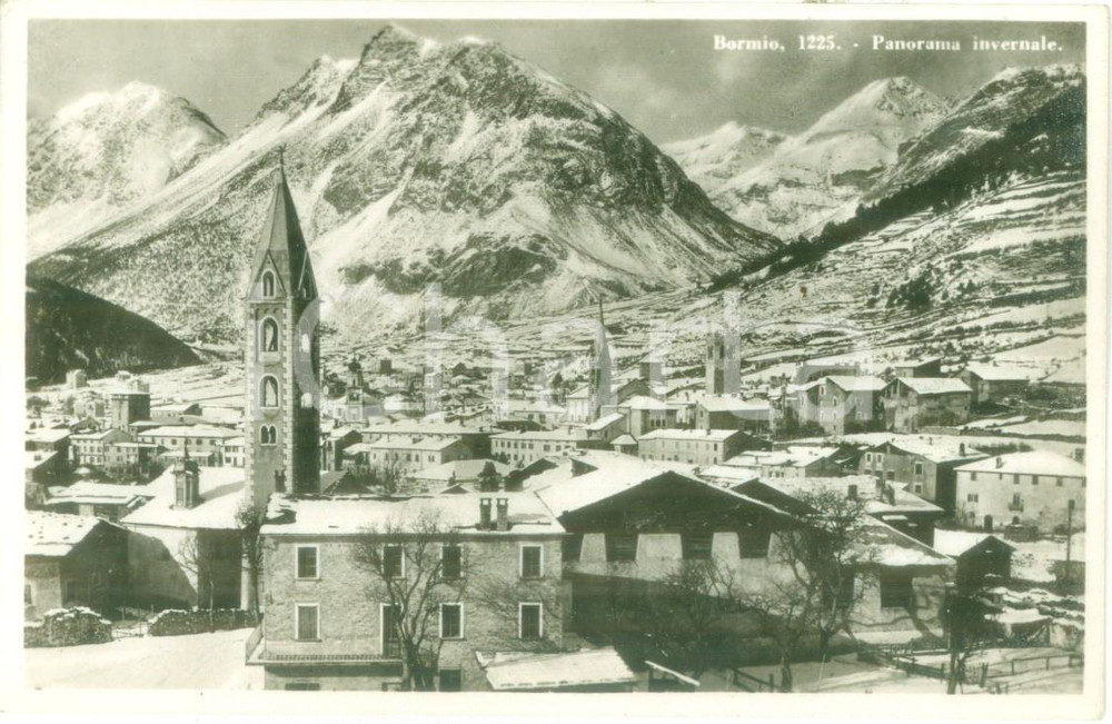 Cartolina originale da collezione 1935 ca BORMIO SO Panorama invernale con la chiesa Cartolina FP NV 1