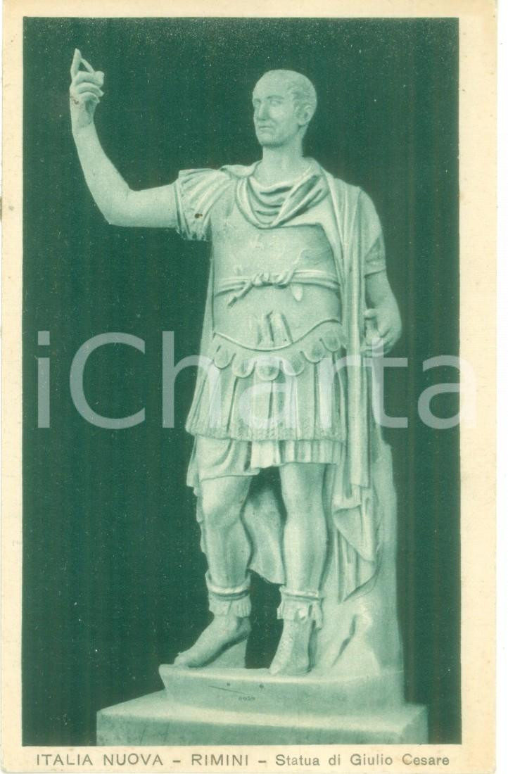 Cartolina originale da collezione 1933 RIMINI Statua Giulio Cesare Pastiglie VALDA Cartolina Serie ITALIA NUOVA 1