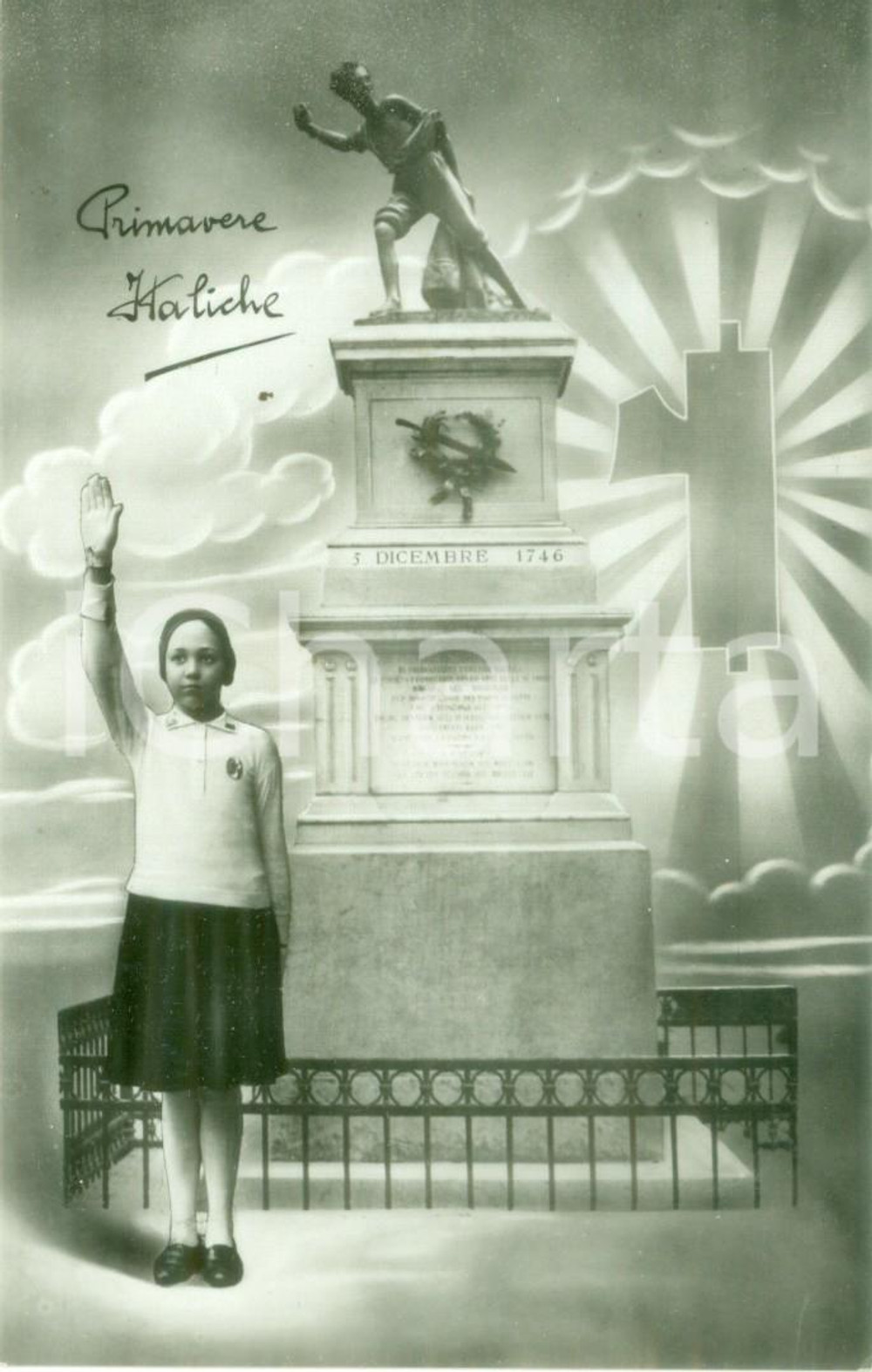 Cartolina originale da collezione 1934 PROPAGANDA FASCISTA Primavere italiche in onore del BALILLA Cartolina 2 1