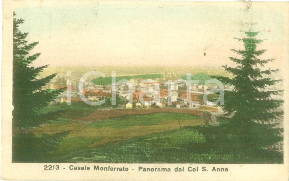 Cartolina originale da collezione 1936 CASALE MONFERRATO AL Panorama dal Col SANT ANNA Cartolina FP VG 1