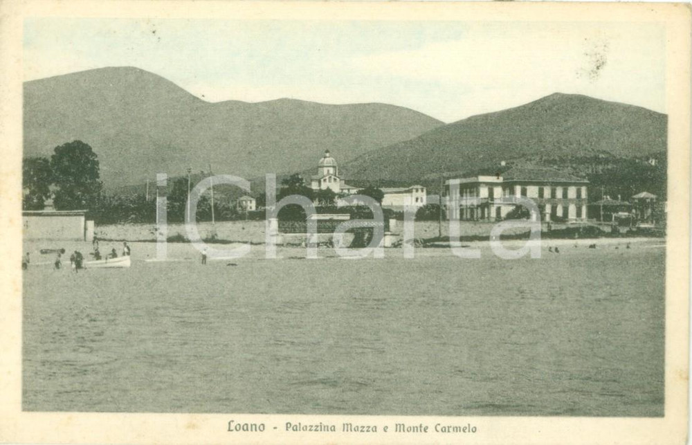 Cartolina originale da collezione 1936 LOANO SV Palazzina Mazza e Monte CARMELO Cartolina FP VG 1