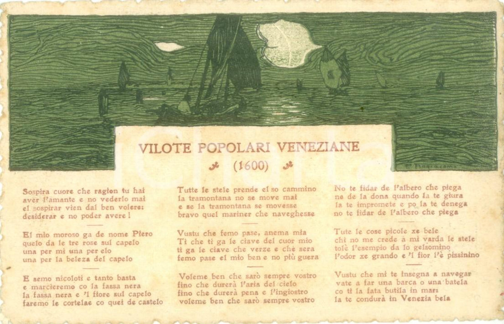Cartolina originale da collezione 1912 VENEZIA Vilote popolari veneziane 1600 Cartolina FP VG 1