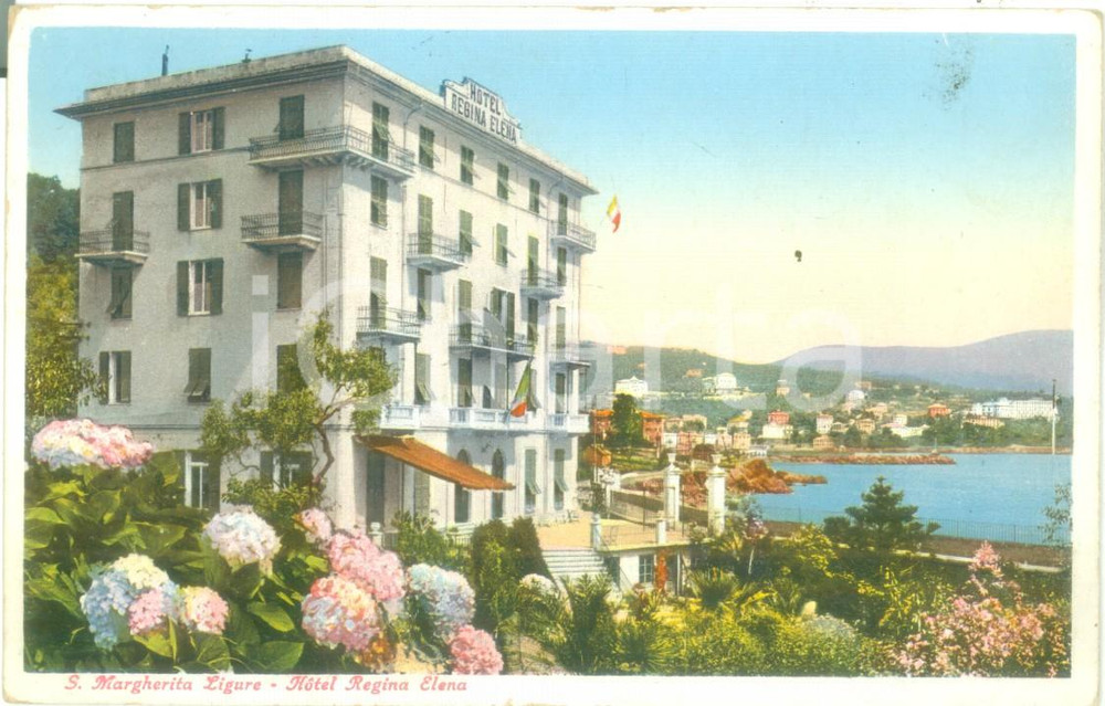 Cartolina originale da collezione 1943 SANTA MARGHERITA LIGURE GE Veduta dell Hotel Regina ELENA Cartolina FP VG 1