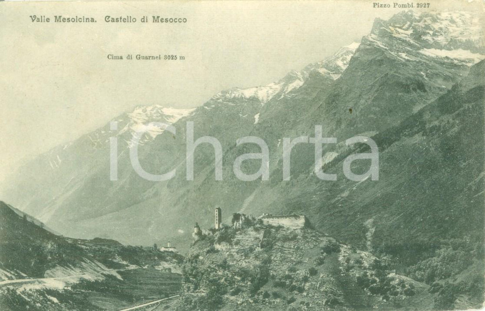 Cartolina originale da collezione 1910 MESOCCO SVIZZERA Il Castello in Valle MESOLCINA Cartolina FP VG 1
