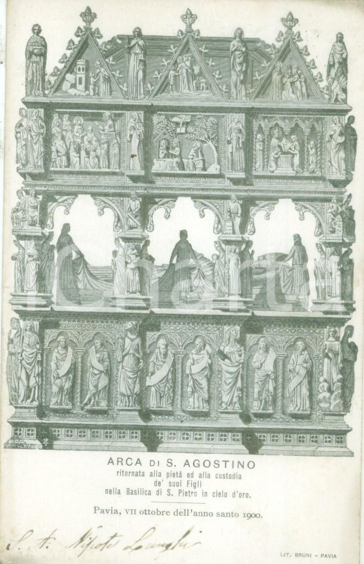 Cartolina originale da collezione 1912 PAVIA L Arca di SANT AGOSTINO in San Pietro in Ciel d oro Cartolina FP VG 1